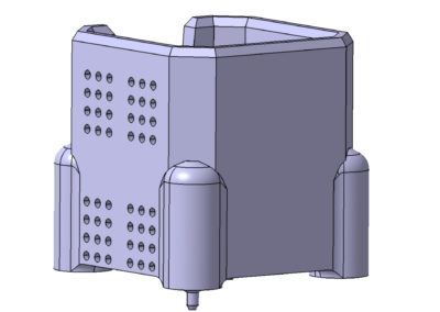 Modelisation pour impression 3 D CAO Adapteur ventilateur